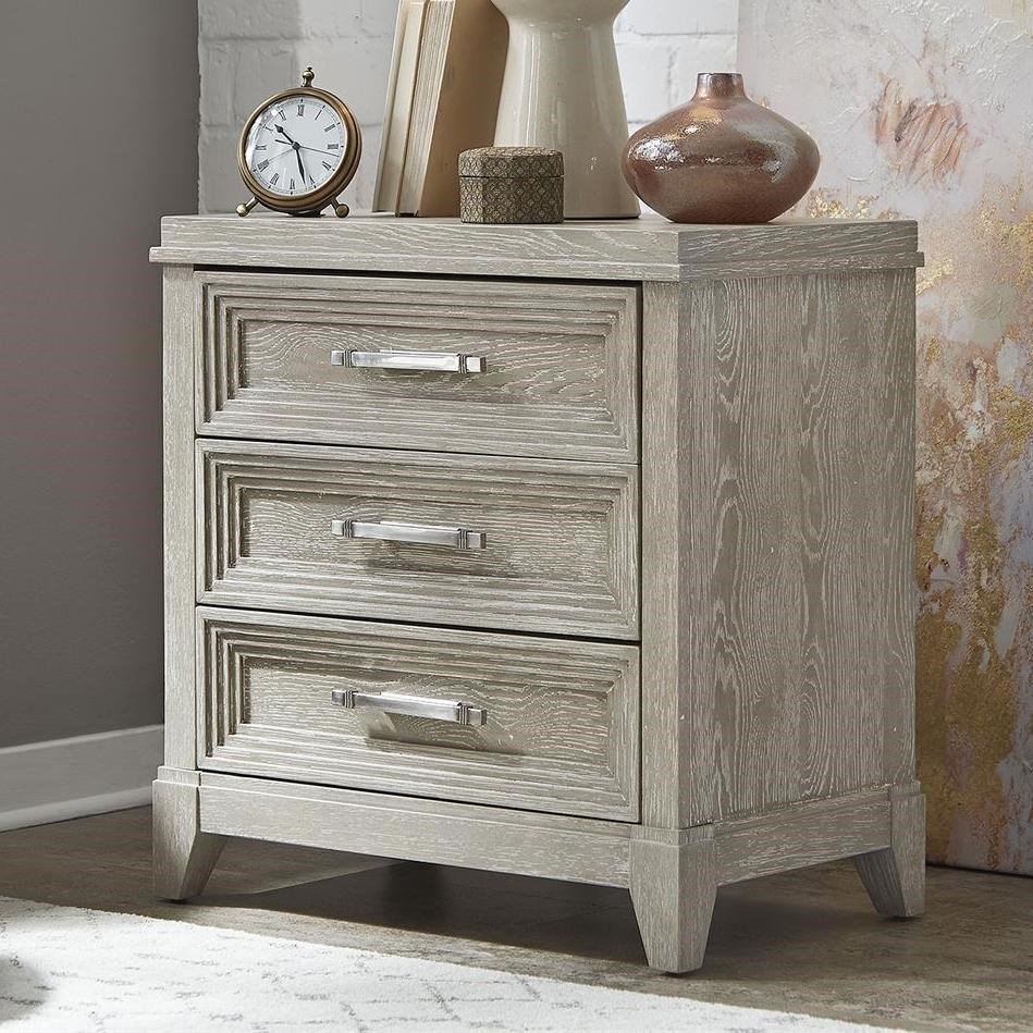 Liberty Furniture Belmar Contemporary 3Drawer Nightstand with Inset
